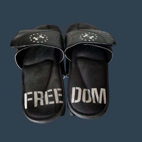 Under Armour Men's Freedom Black Slide Sandals Size 9 - Picture 4 of 7